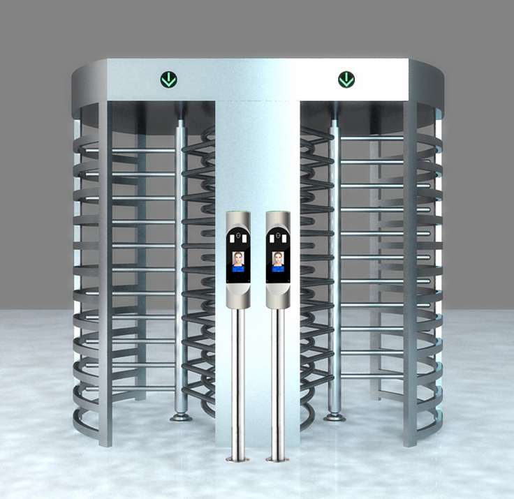 Full height turnstile with facial device seperately